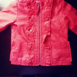 Adorable coral dollhouse leather jacket